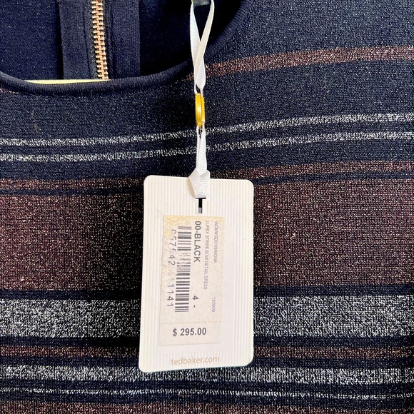 Ted Baker London - Lurex stripe bow detail dress NWT - Picture 4 of 5